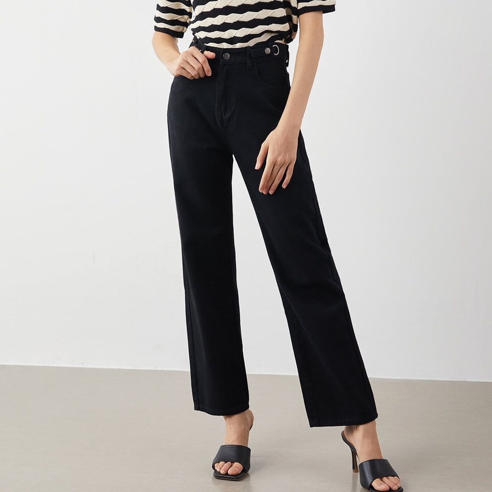 SOLD - Jaycee Steel Black Hight Waist Jeans